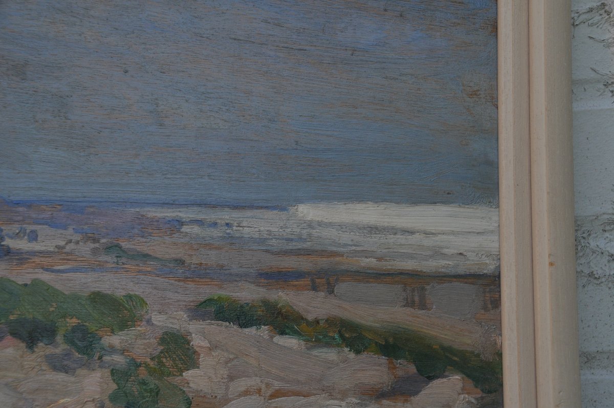 La plage à Blankenberghe signé Iakovleff daté 1925 -photo-2