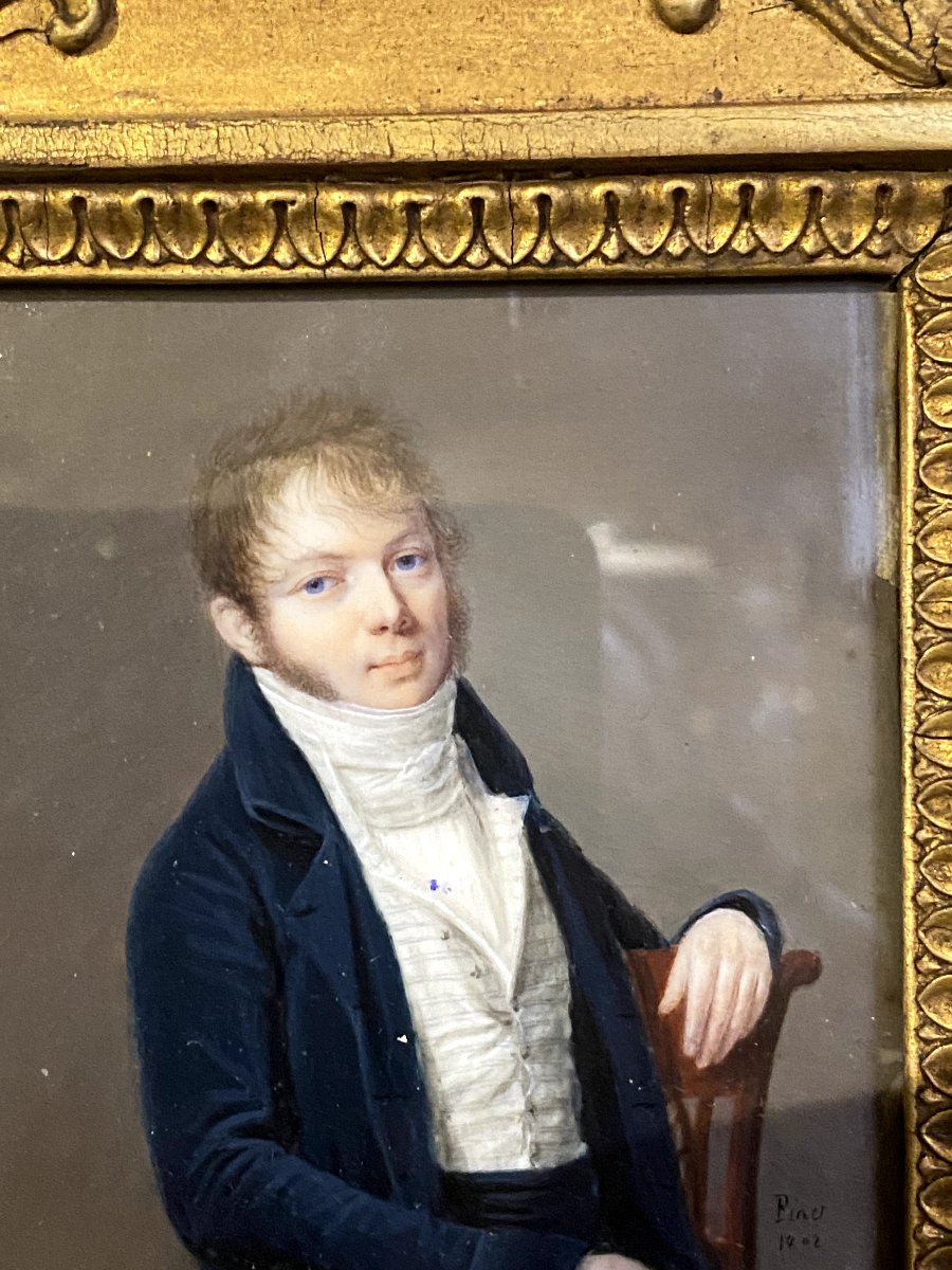 Portrait Of A Young Man By Pinet, Dated 1802-photo-2