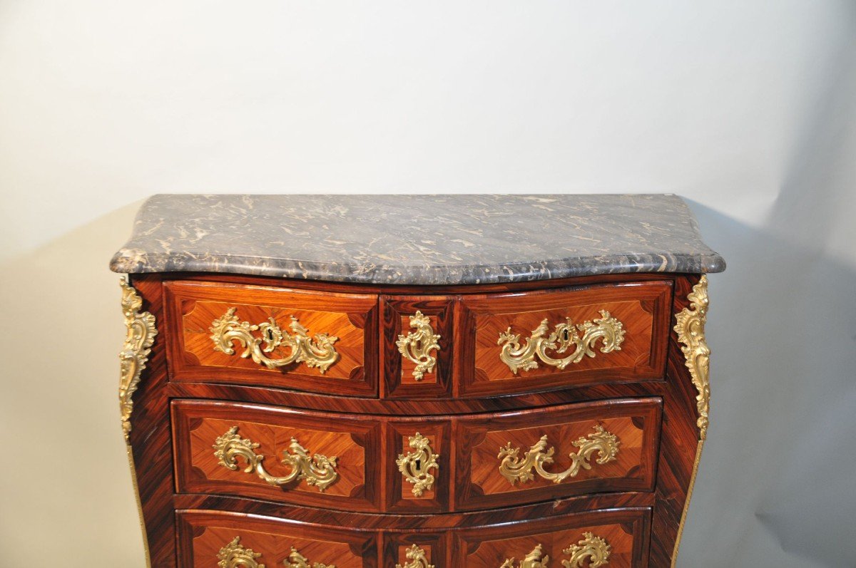Louis XV Period Commode In Rosewood And Violet Wood Stamped N * A * Lapie, Master In 1764-photo-1