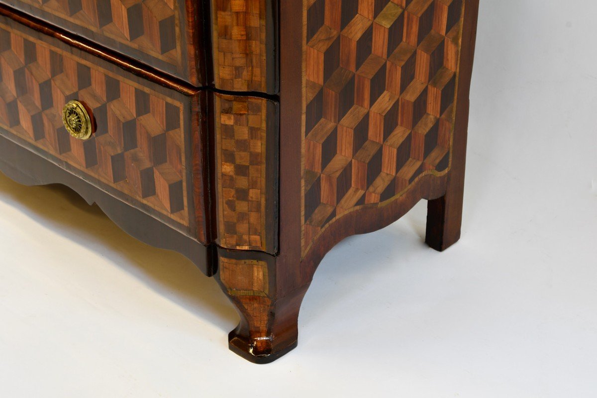 Louis XVI Period Cube Marquetry Commode-photo-2