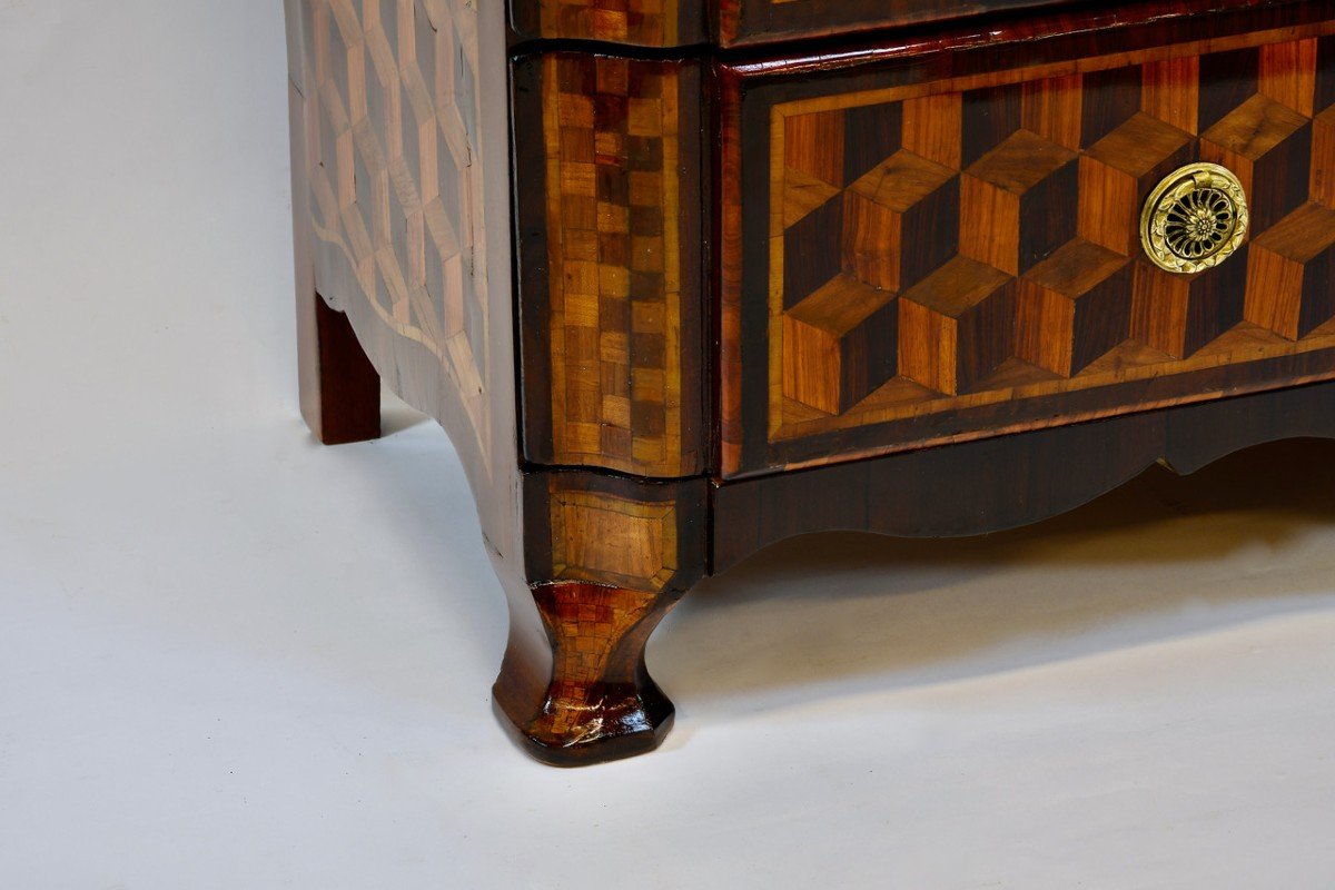 Louis XVI Period Cube Marquetry Commode-photo-3