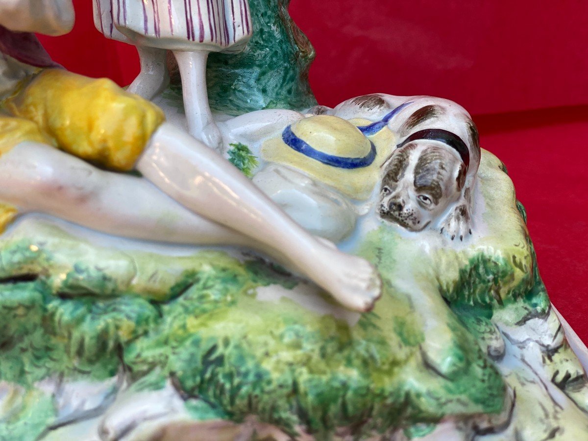 The Crowned Shepherd, Earthenware Of Saint Clement 18 'century.-photo-2