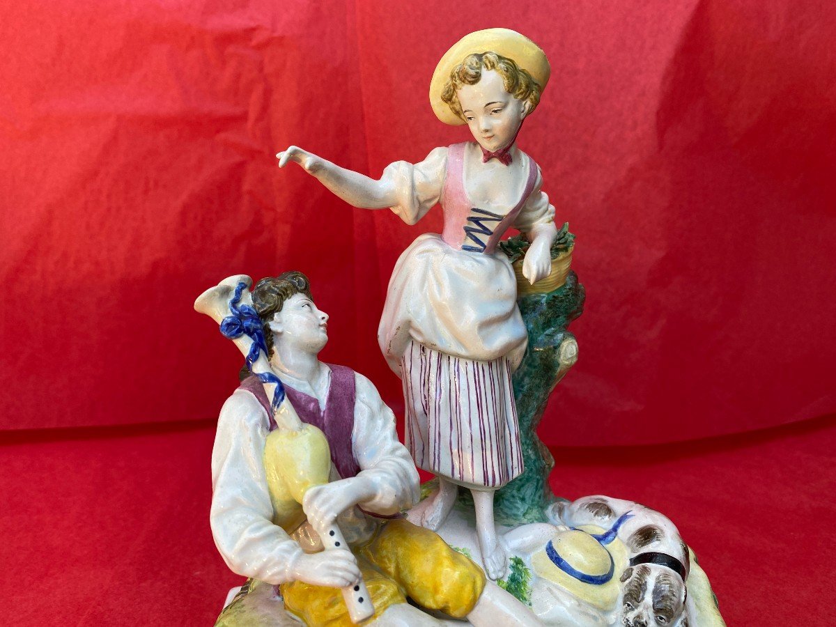 The Crowned Shepherd, Earthenware Of Saint Clement 18 'century.-photo-4