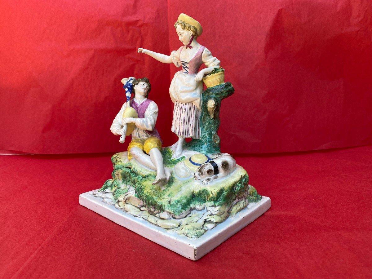 The Crowned Shepherd, Earthenware Of Saint Clement 18 'century.