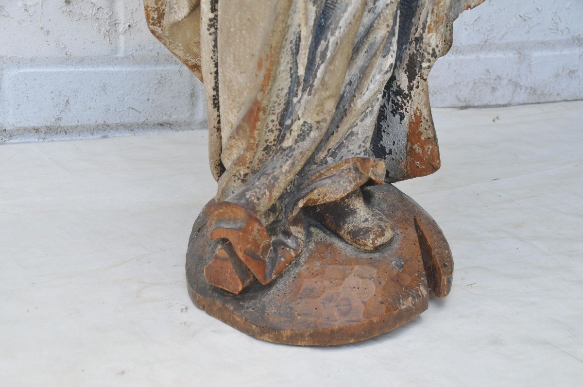 Saint In Carved Wood XVI-xvii 'century-photo-1