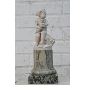 Fillette au Chien,signé Etienne Falconet date 1763