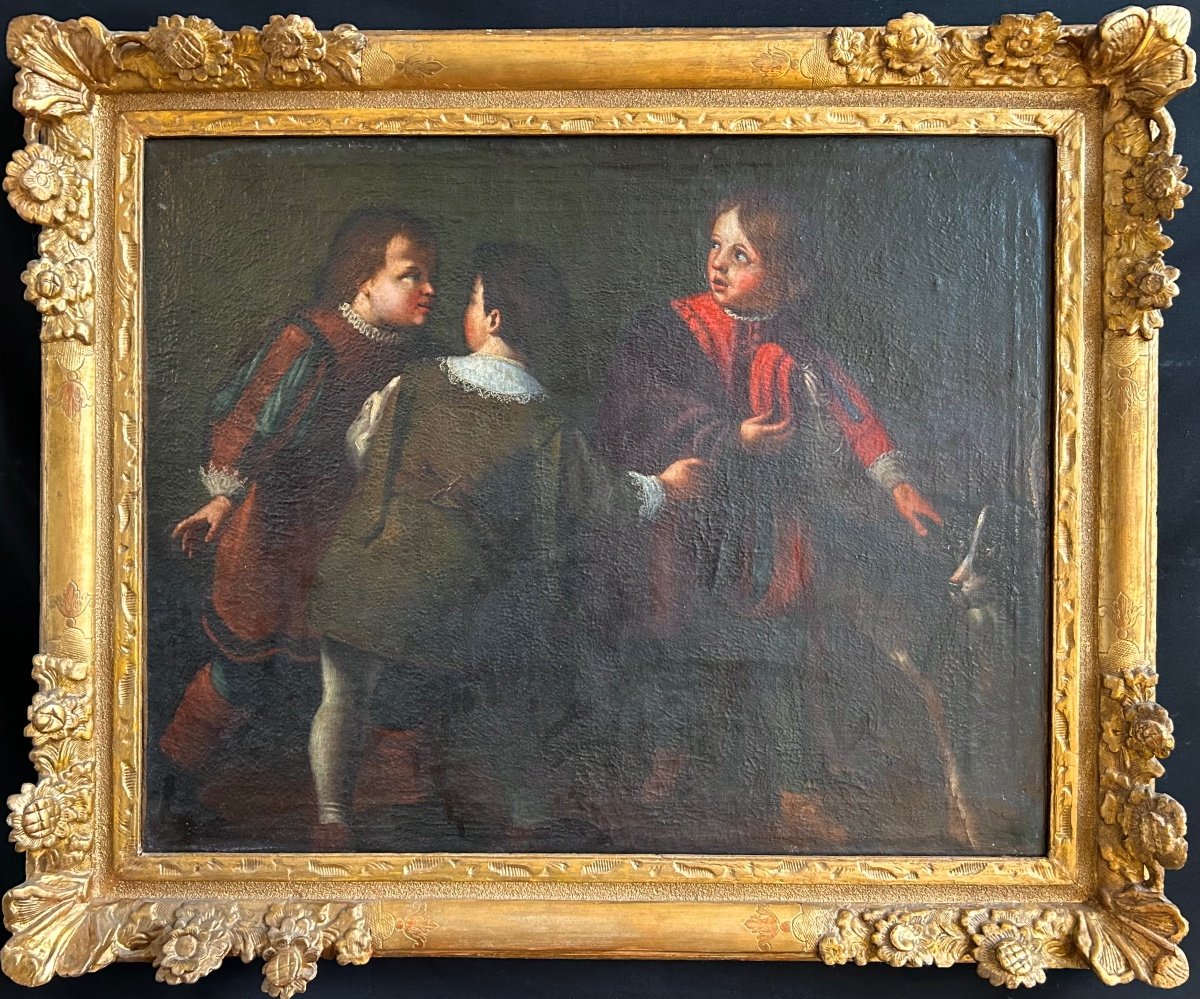 Oil On Canvas 17th Century / Genoese School With Original Frame