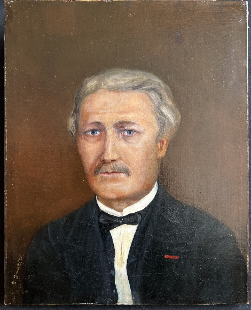Oil On Canvas "portrait Of A Man" Signed G Gautier