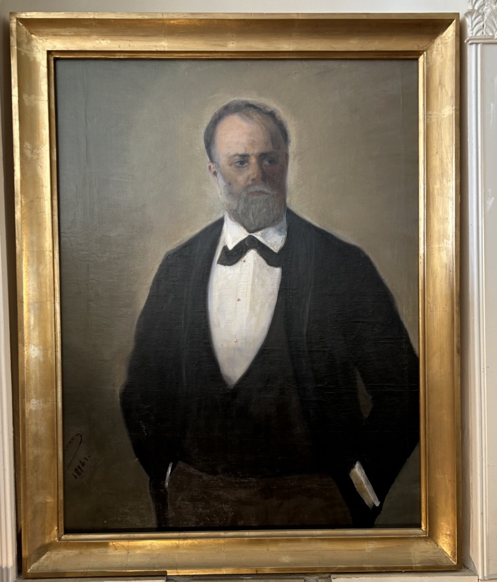 Large Oil On Canvas “portrait Of A Bearded Man” Signed And Dated 1896