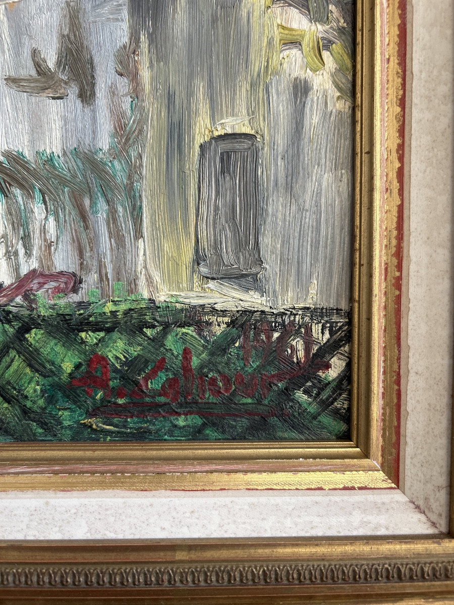 Oil On Hardboard Signed André Cahour-photo-2