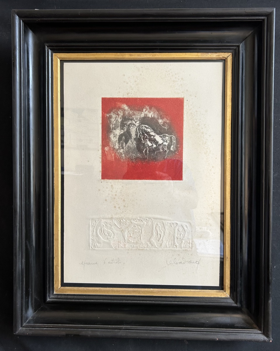 Lithographie de Lebadang représentant des chevaux-photo-2