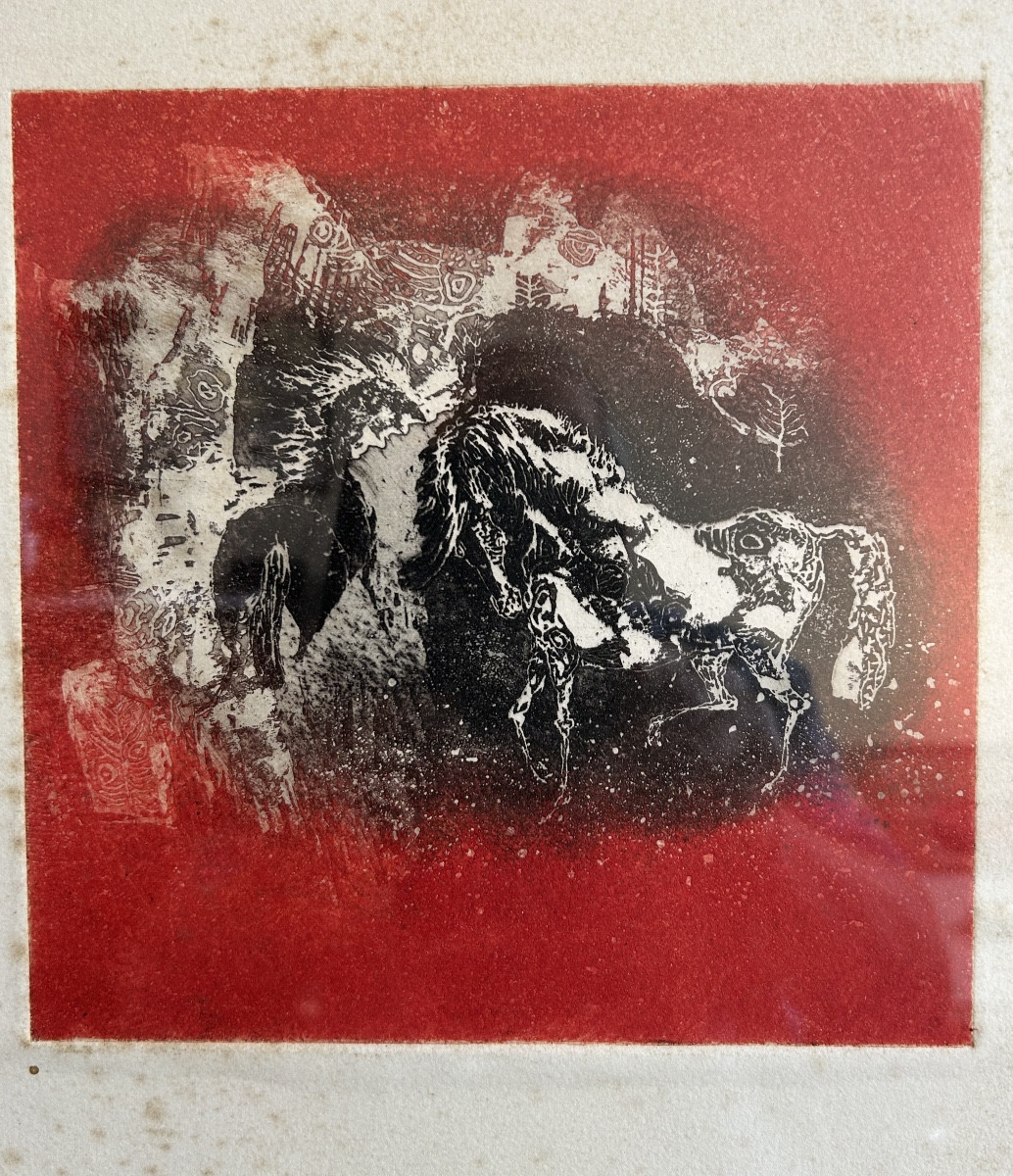 Lithographie de Lebadang représentant des chevaux-photo-3