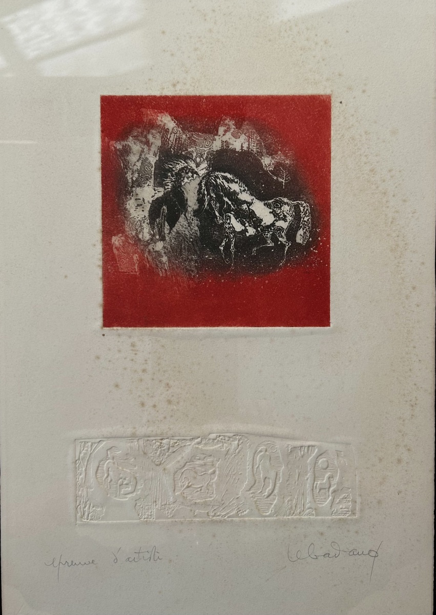 Lithographie de Lebadang représentant des chevaux