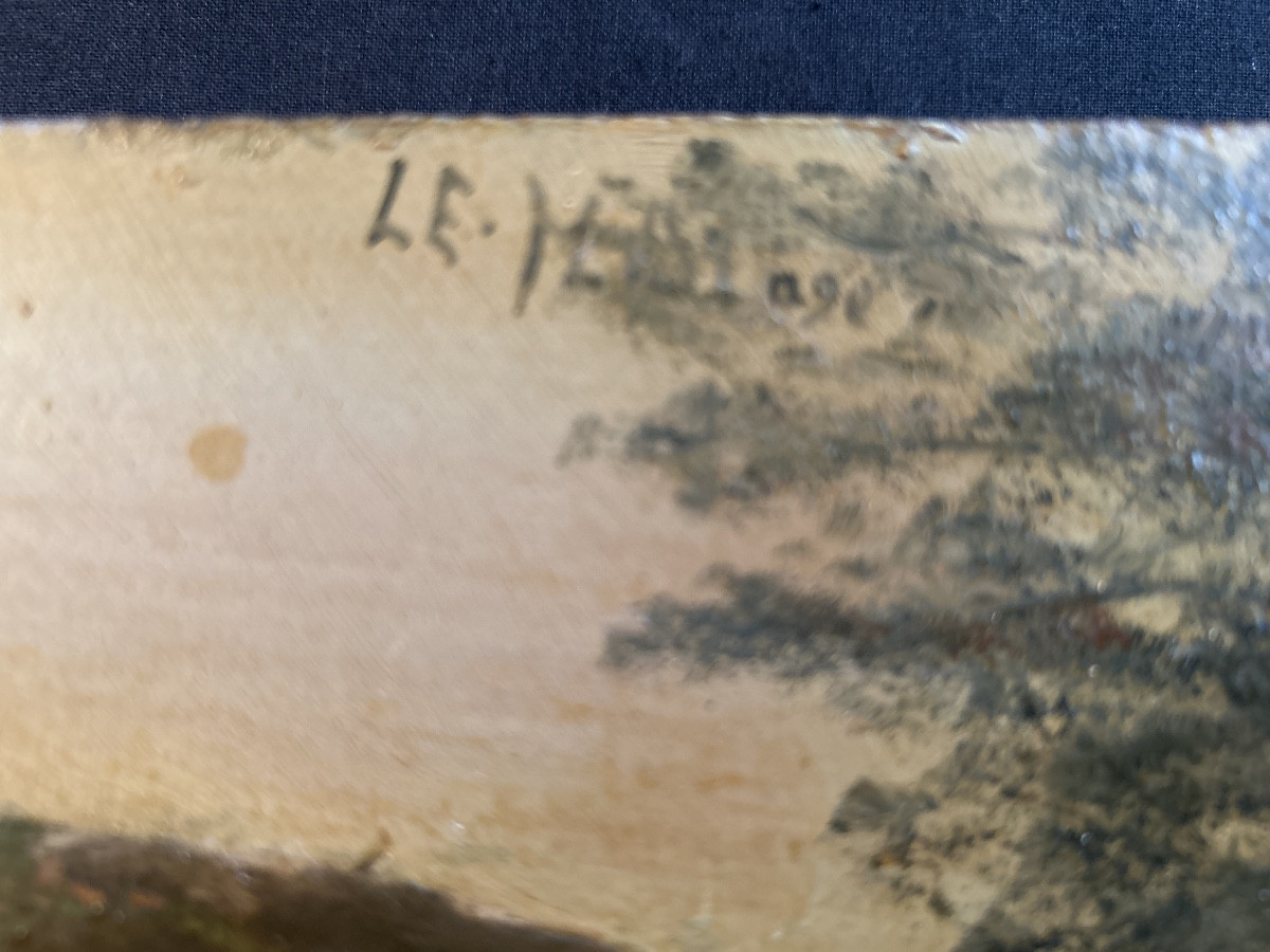 Oil On Wood In Naive Style Monogrammed Fc And Located In Verneuil Representing A Towing Scene-photo-3