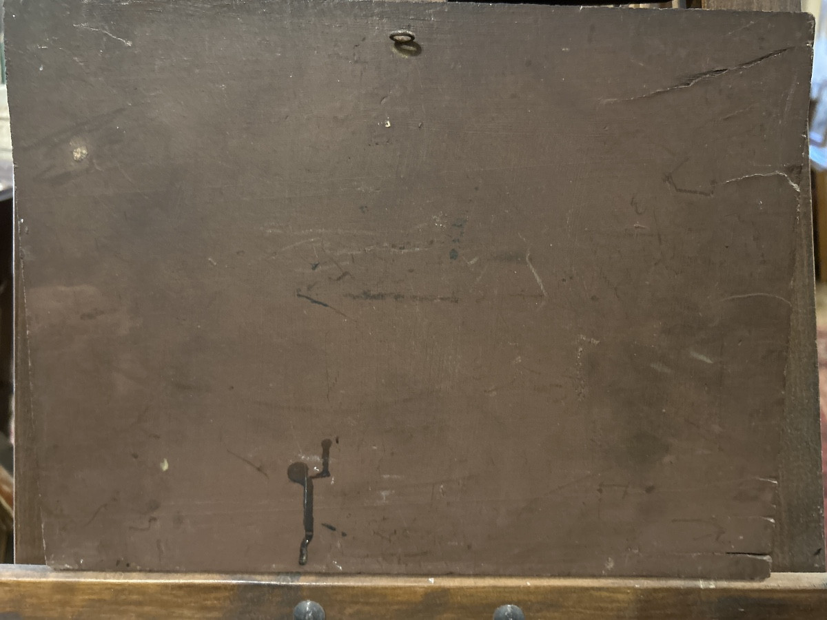 Oil On Wood In Naive Style Monogrammed Fc And Located In Verneuil Representing A Towing Scene-photo-4