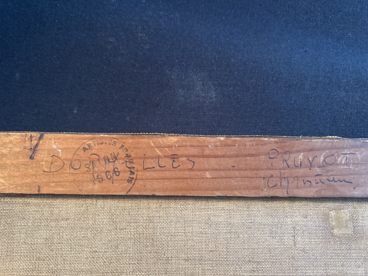 Oil On Canvas Signed Christian Pruvot, Mid-20th Century; Exposure Stamp On The Back-photo-3