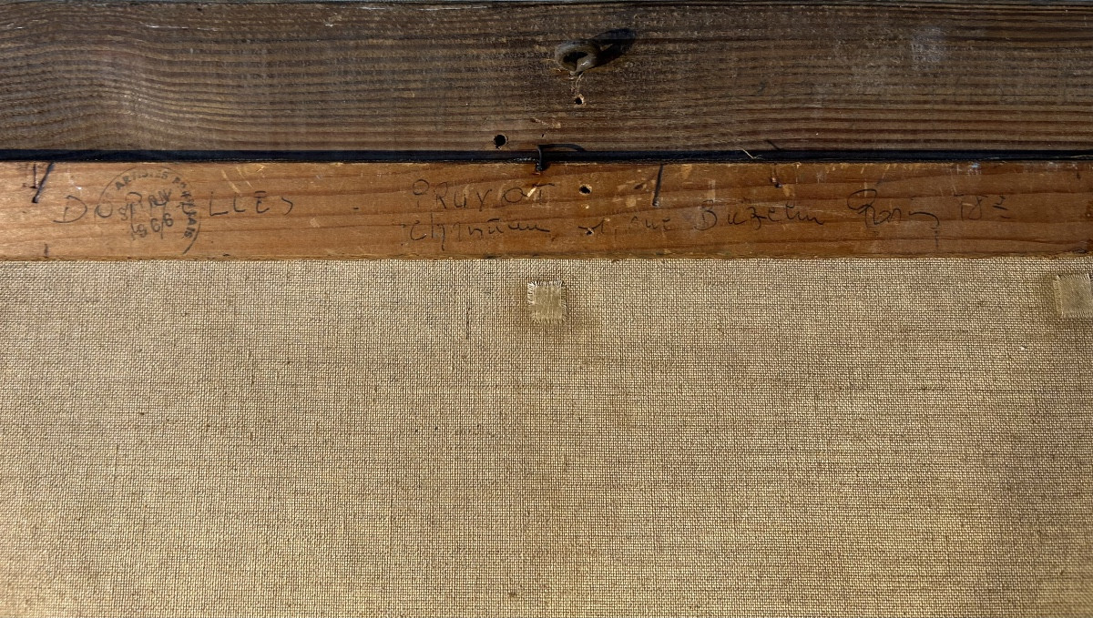 Oil On Canvas Signed Christian Pruvot, Mid-20th Century; Exposure Stamp On The Back-photo-3