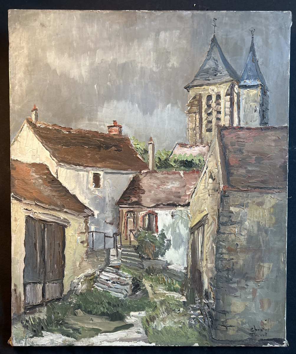 Oil On Canvas Signed Christian Pruvot, Mid-20th Century; Exposure Stamp On The Back