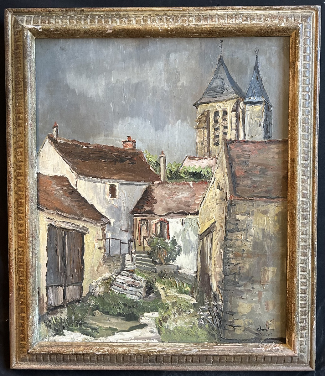 Oil On Canvas Signed Christian Pruvot, Mid-20th Century; Exposure Stamp On The Back