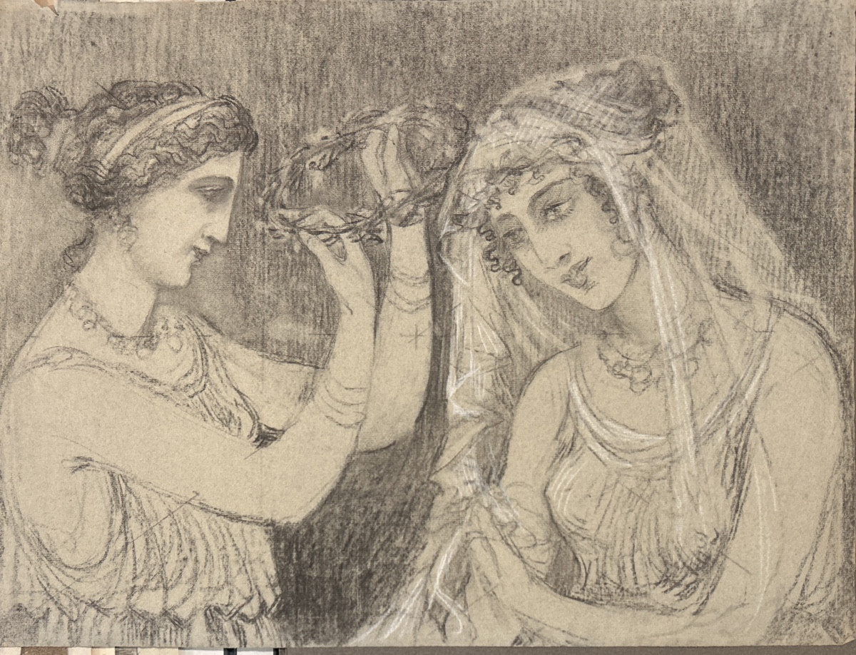 Pencil And Charcoal Drawing By Henri Laffite