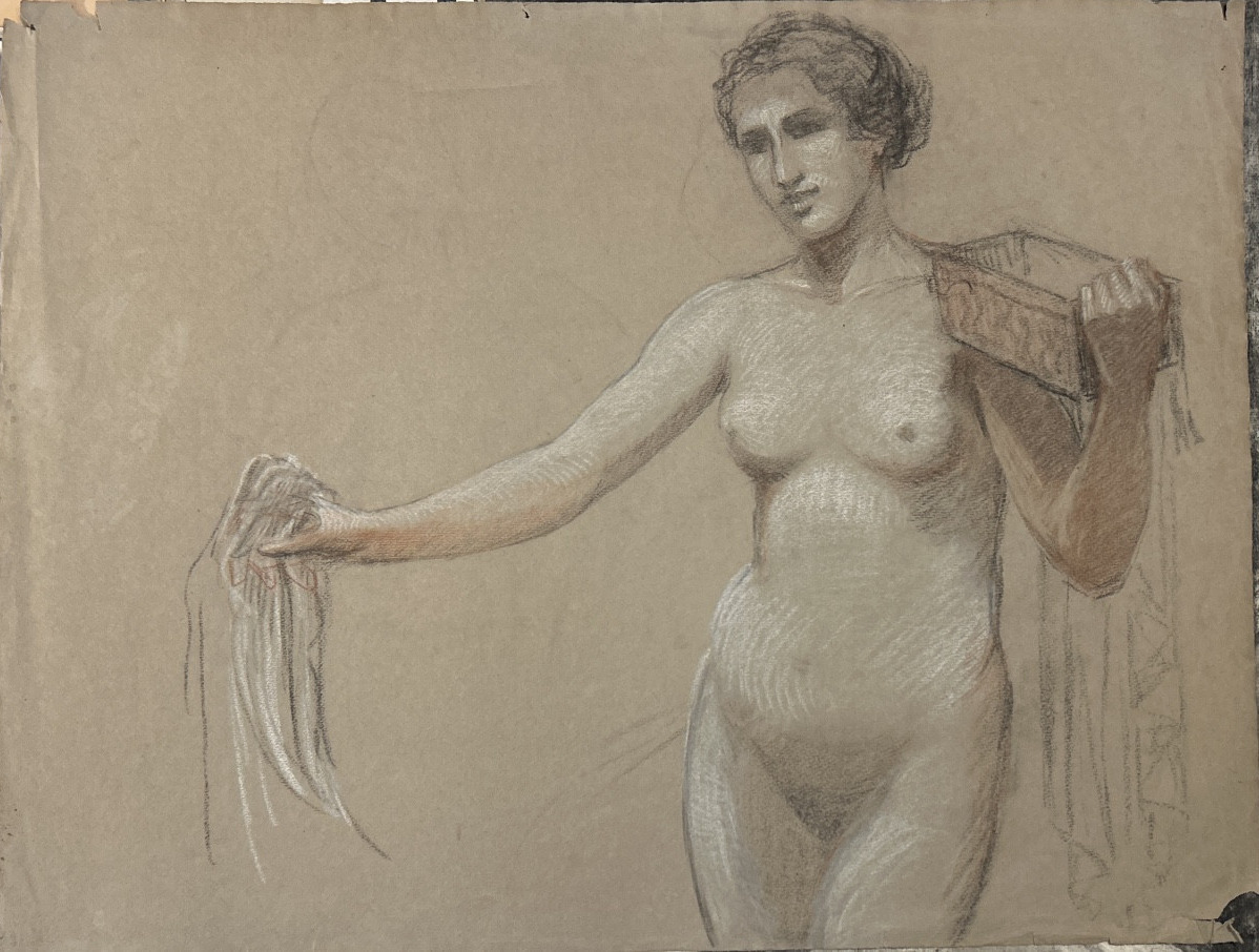 Three-color Drawing By Henri Laffite