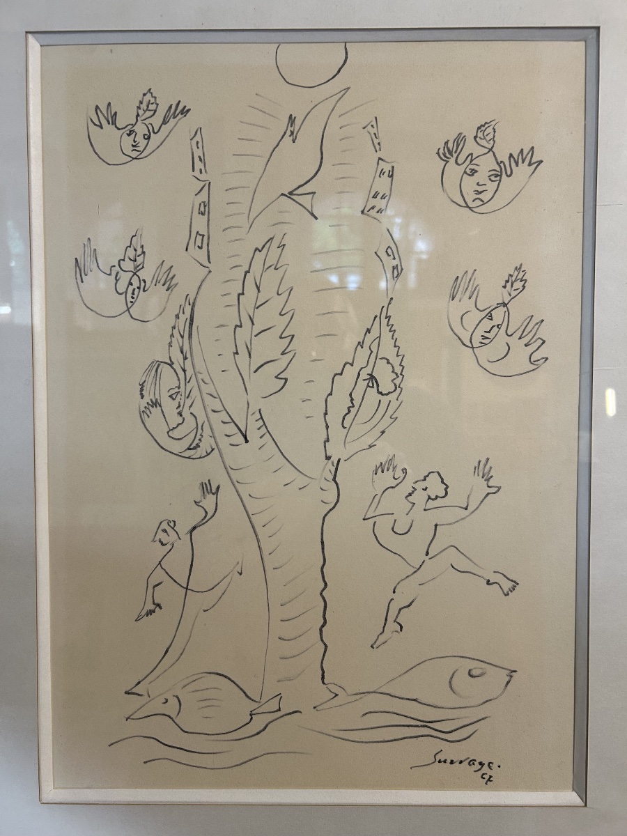 Felt-tip Pen Drawing Signed Léopold Survage And Dated 67-photo-2
