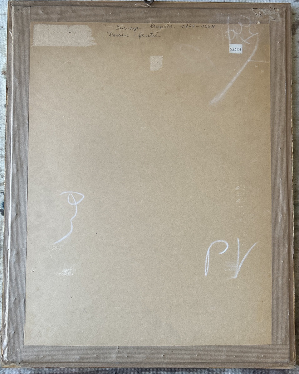 Felt-tip Pen Drawing Signed Léopold Survage And Dated 67-photo-1