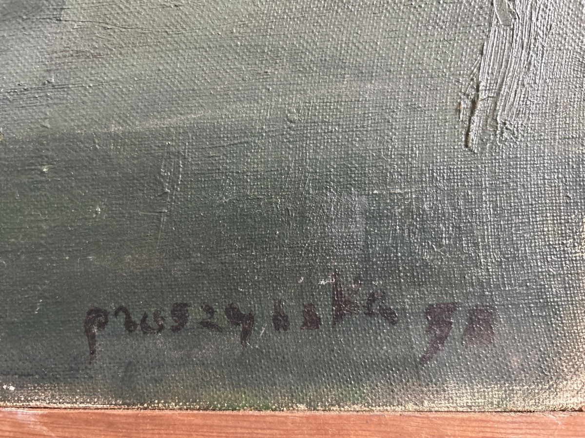 Oil On Canvas Signed By Annie Proszynska And Dated "the Boats"-photo-2