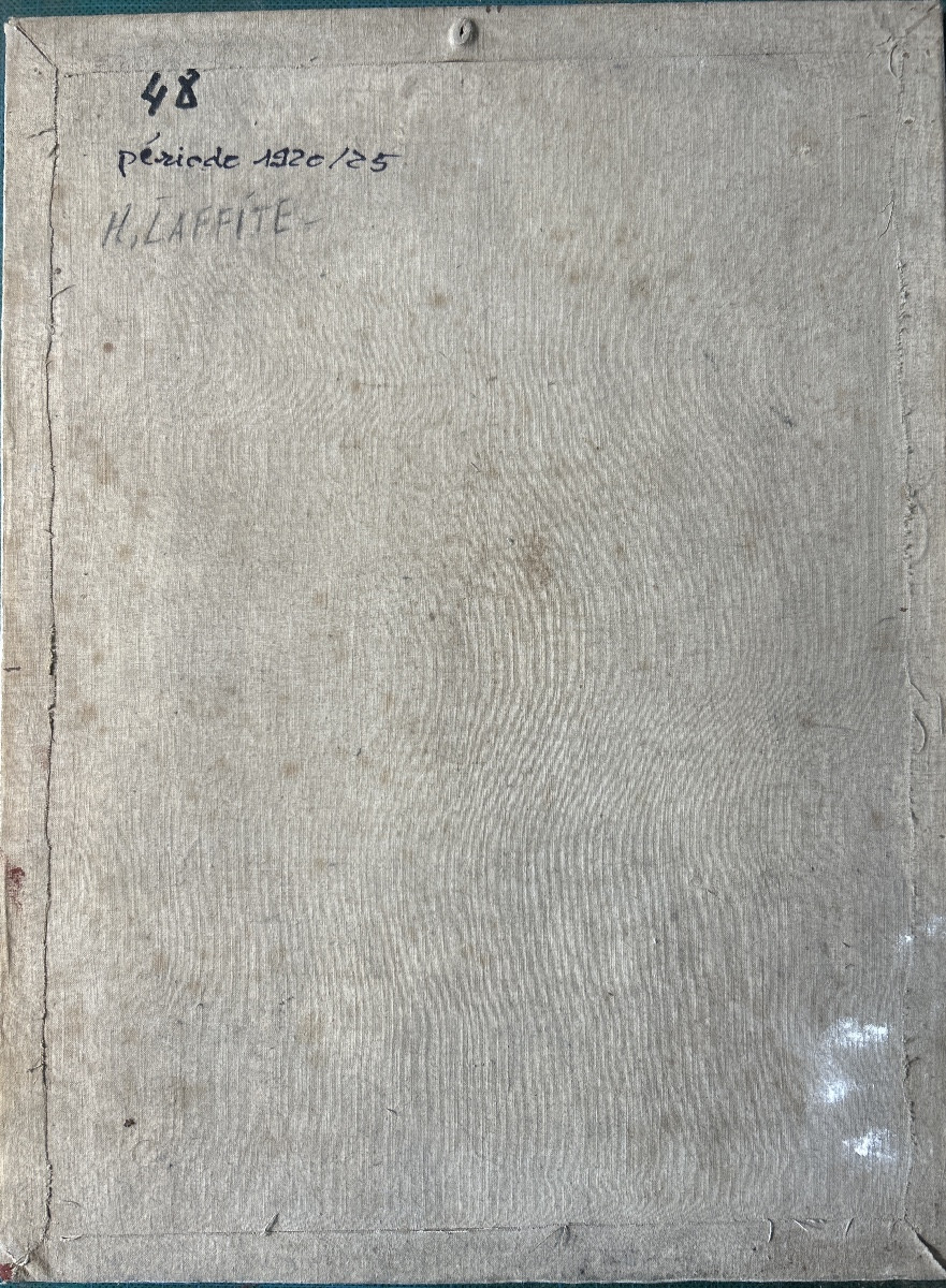 Oil On Canvas Mounted On Heavy Cardboard By Henri Laffite-photo-2