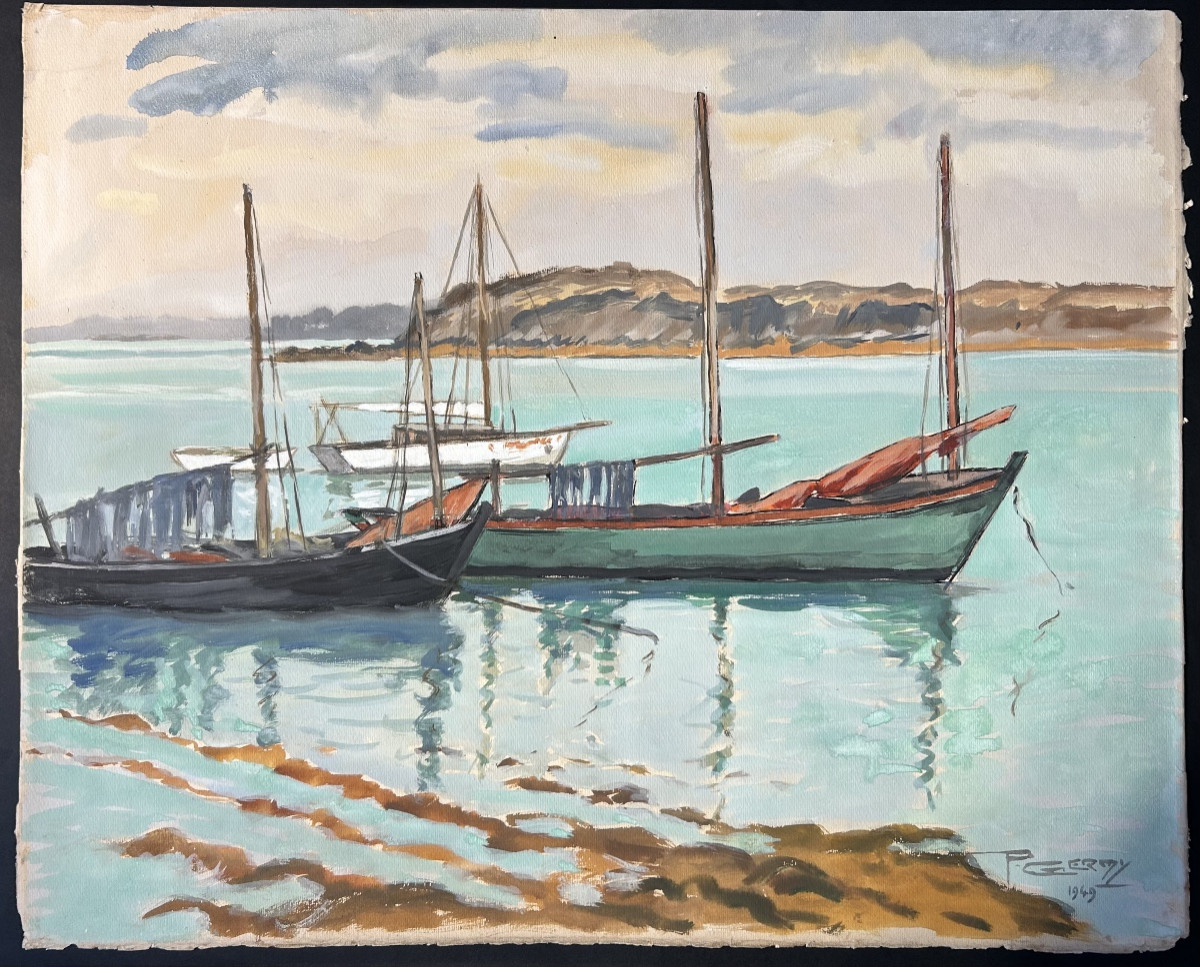 Mixed  Media (gouache And Watercolor) On Heavy Paper Signed Pierre Germy And Dated 1949 