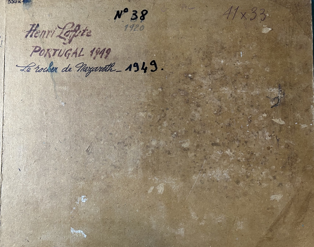 Oil On Paper Mounted On Heavy Cardboard Signed By Henri Laffite, "the Rock Of Nazareth"-photo-2