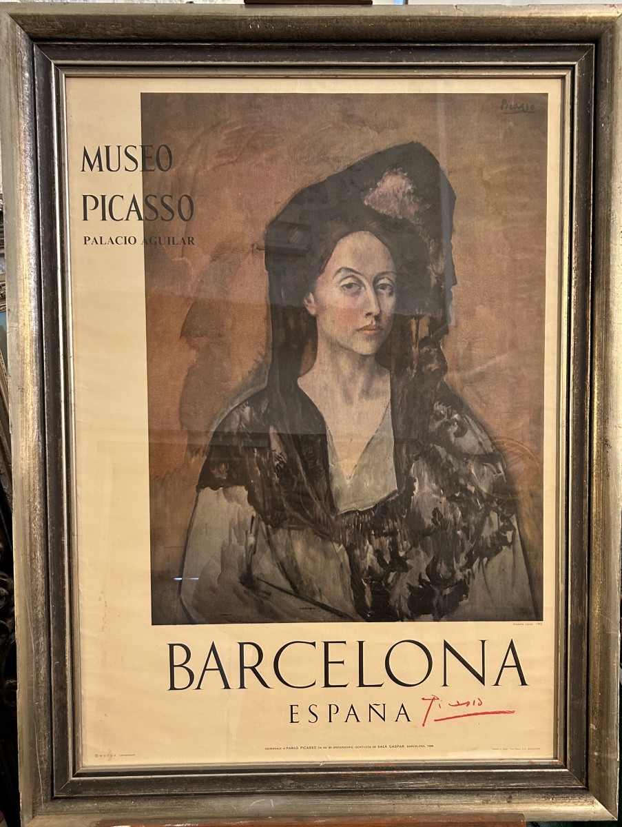  Original Picasso Poster (1966) Signed In Red Pastel