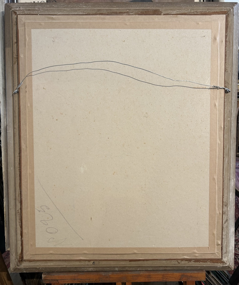 « Composition en noir et jaune  » Technique mixte sur carton dans le goût de Fabienne  Verdier-photo-3