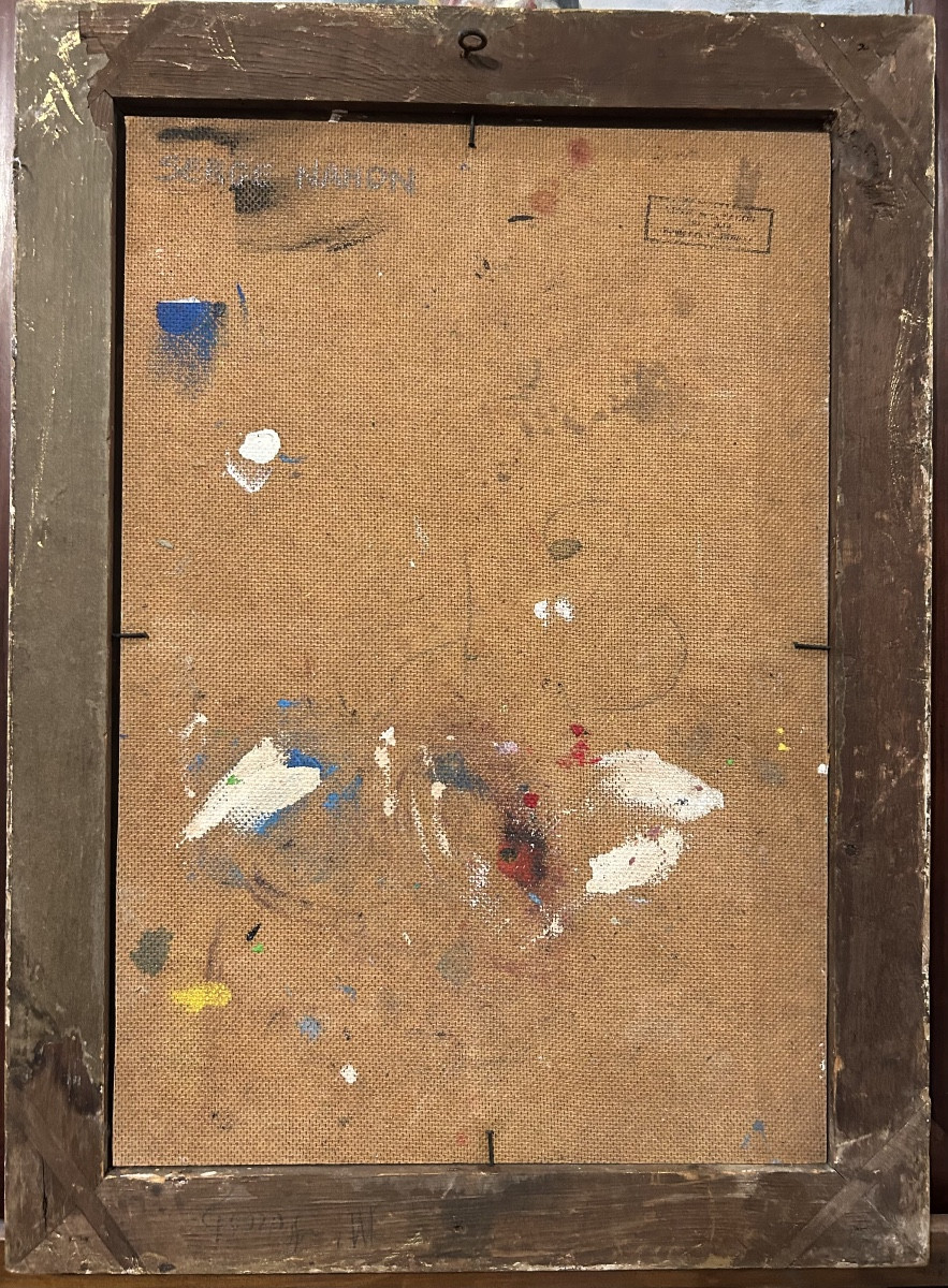 Oil On Isorel « visage » From Serge Nahon-photo-3