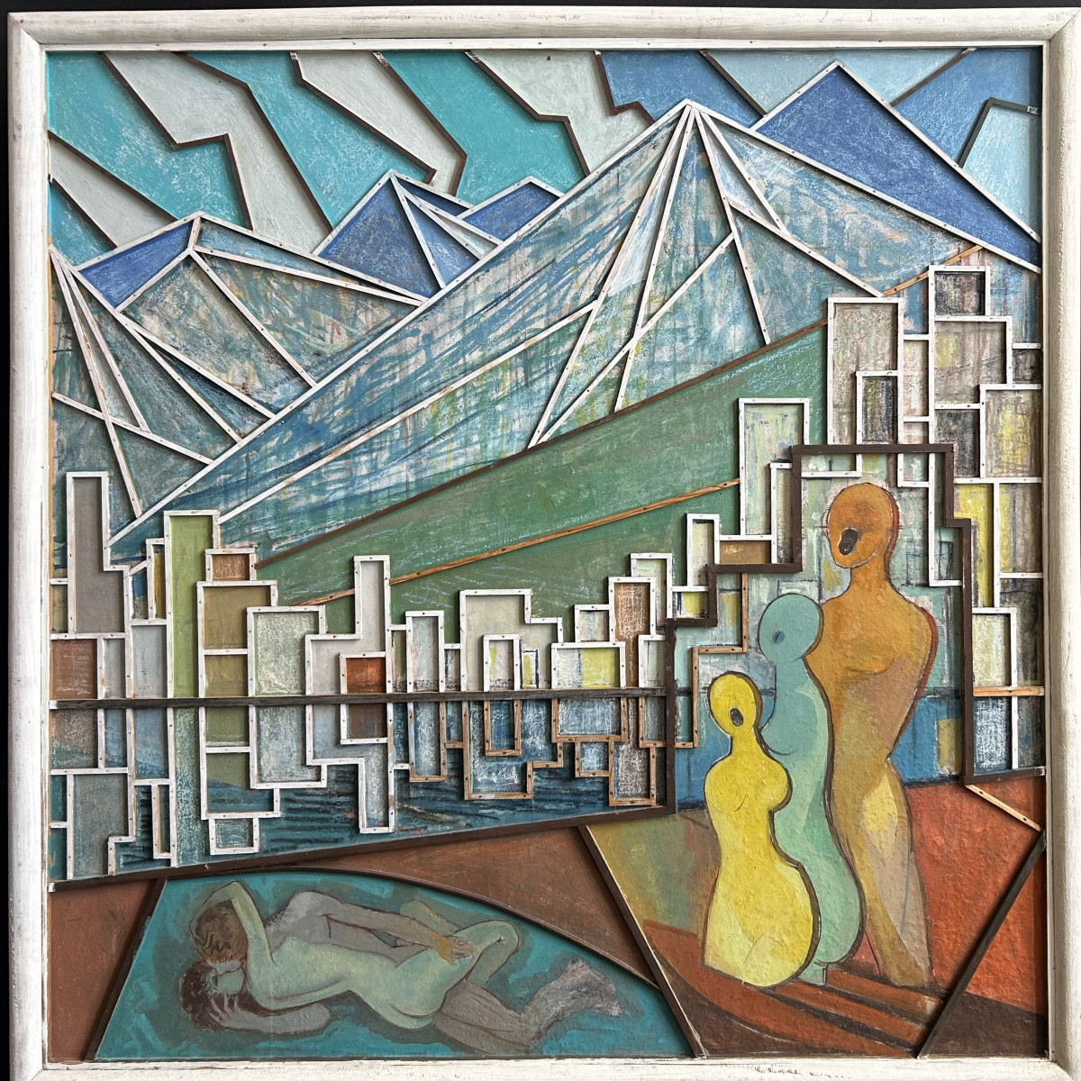 Large Mixed Media Painting (gouache, Wood, Pastel ...) By Louis Sala (1910/2009)