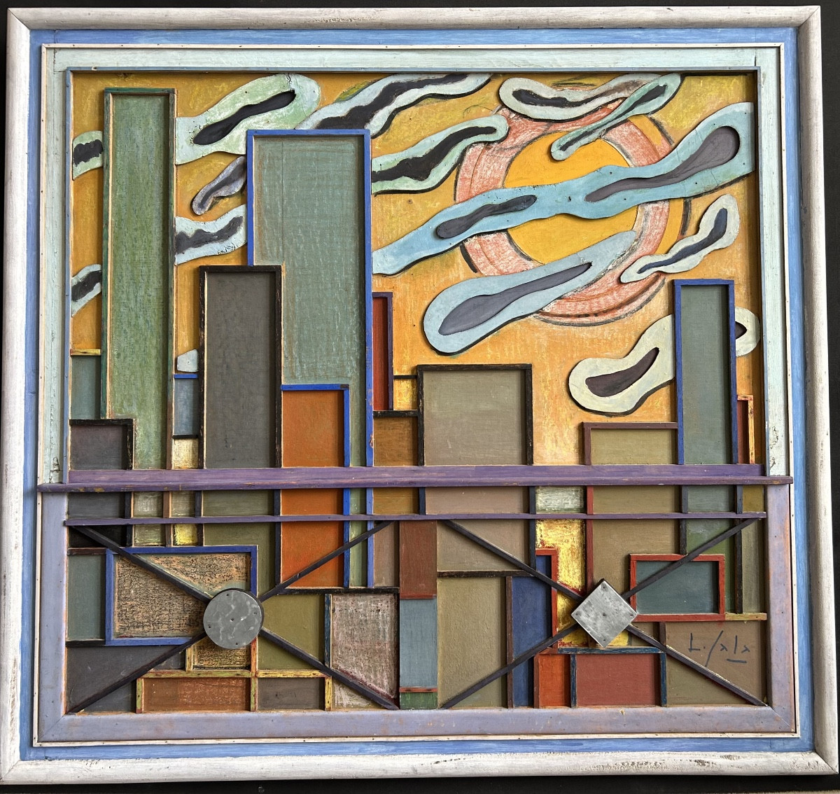 Large Mixed Media Painting (gouache, Wood, Pastel ...) By Louis Sala (1910/2009)