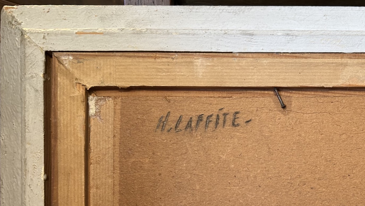 Technique mixte sur papier marouflé sur carton fort d’Henri Laffite « Procession des Vestales »-photo-4
