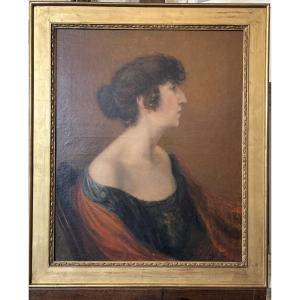 Oil On Canvas Signed By Henri Laffite And Dated 1920 Representing The Artist's Wife