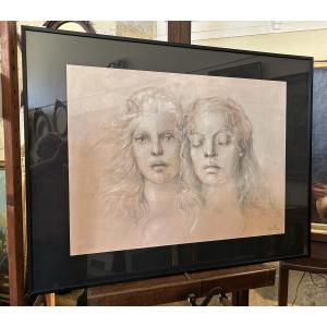 Sérigraphie signée et numérotée au crayon de Leonor Fini « Tristan et Yseult »
