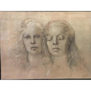 Sérigraphie signée et numérotée au crayon de Leonor Fini « Tristan et Yseult »
