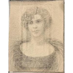 Dessin double face d’Henri Laffite : portrait au recto et scène animée à l’aquarelle au verso 