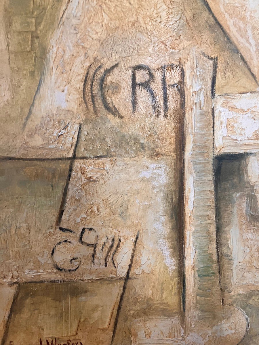 Art Deco Cubist Period Painting From The 1930s-1940s-photo-4