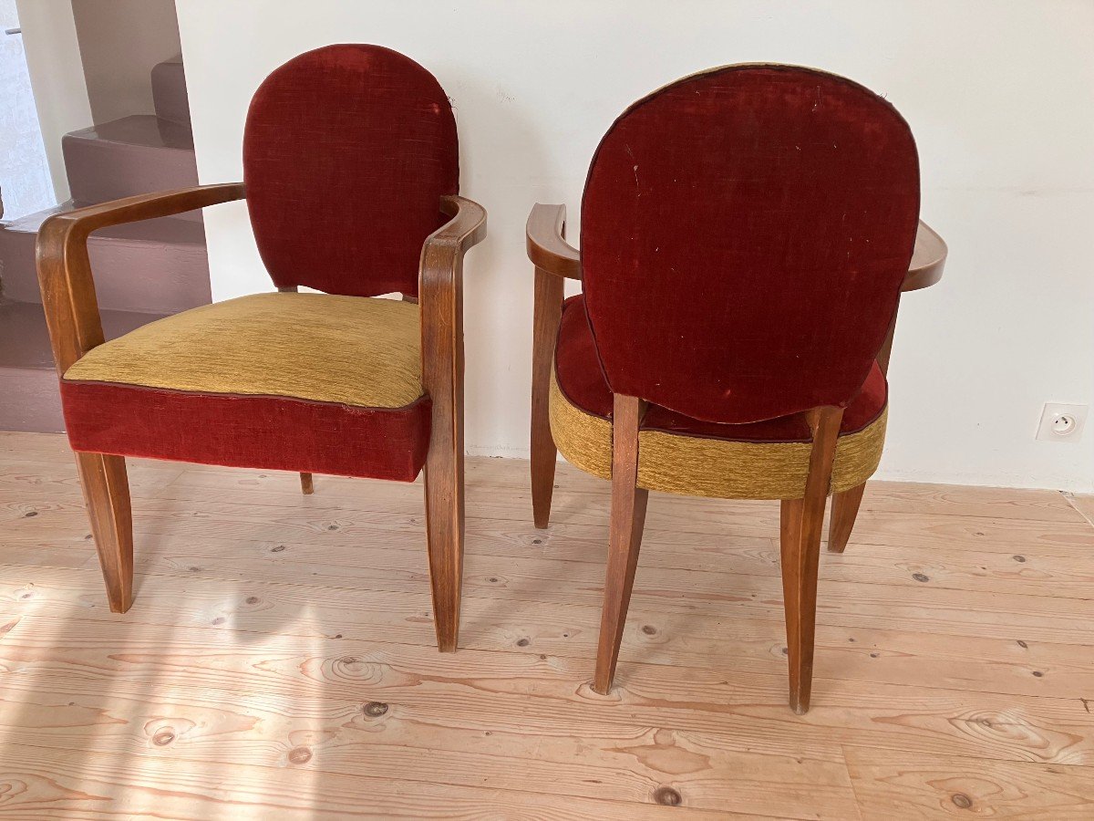 Pair Of Jean Pascaud Art Deco Armchairs From The 1940s-photo-5