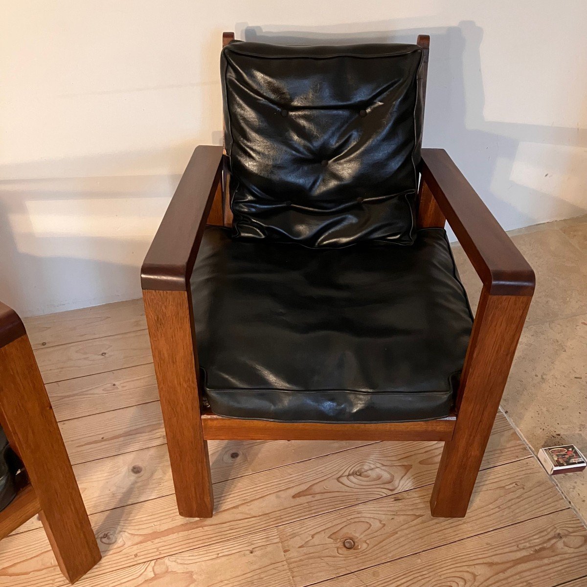 Pair Of Armchairs From The 1940s-1950s In Mahogany Or Teak.-photo-6