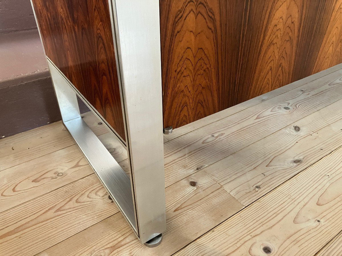 Buffet Enfilade Des Années 1960-1970 En Palissandre Et Pieds En Chrome-photo-6