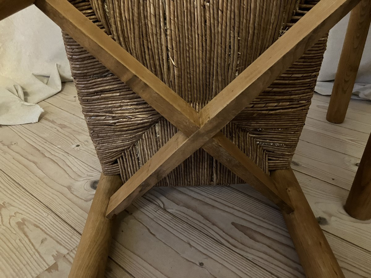  Charlotte Perriand Set Of 4 Méribel Model Chairs In Ash Wood 1960.-photo-1