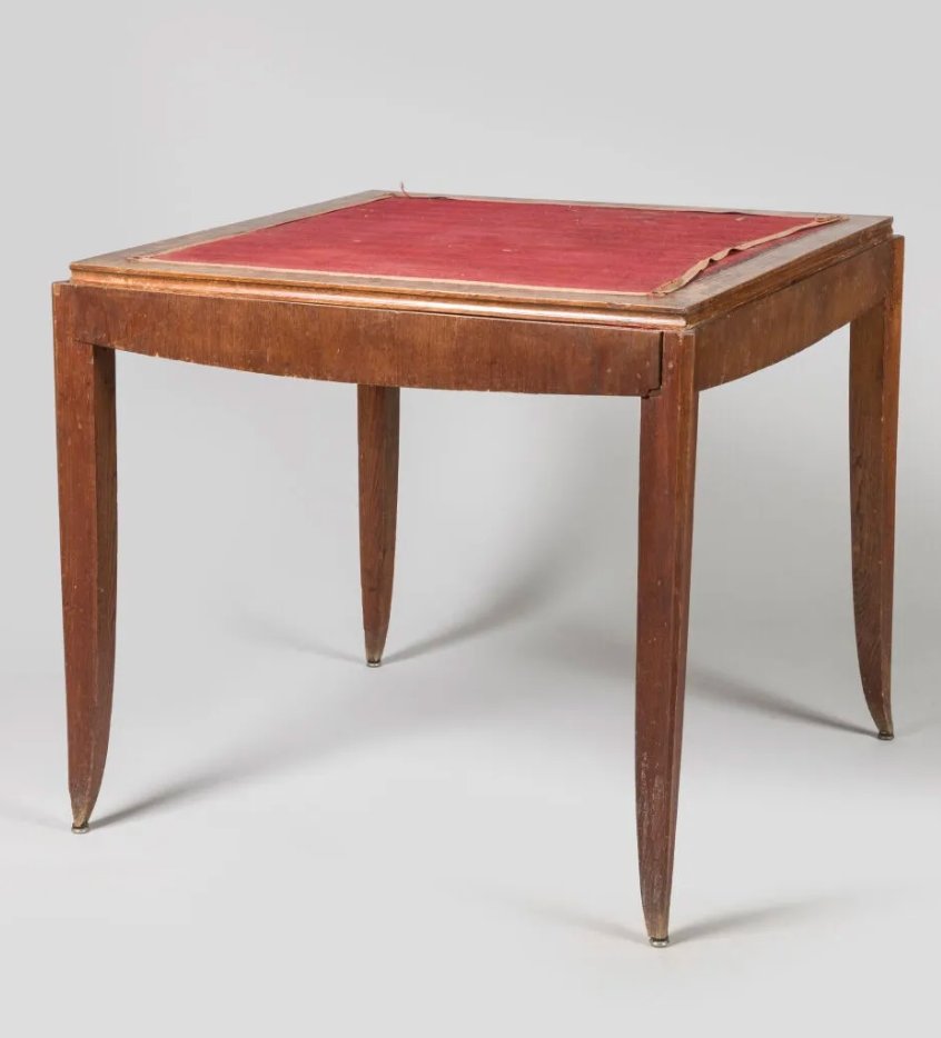 Suite Of 4 Armchairs And A Games Table By Alfred Porteneuve 1930-photo-7