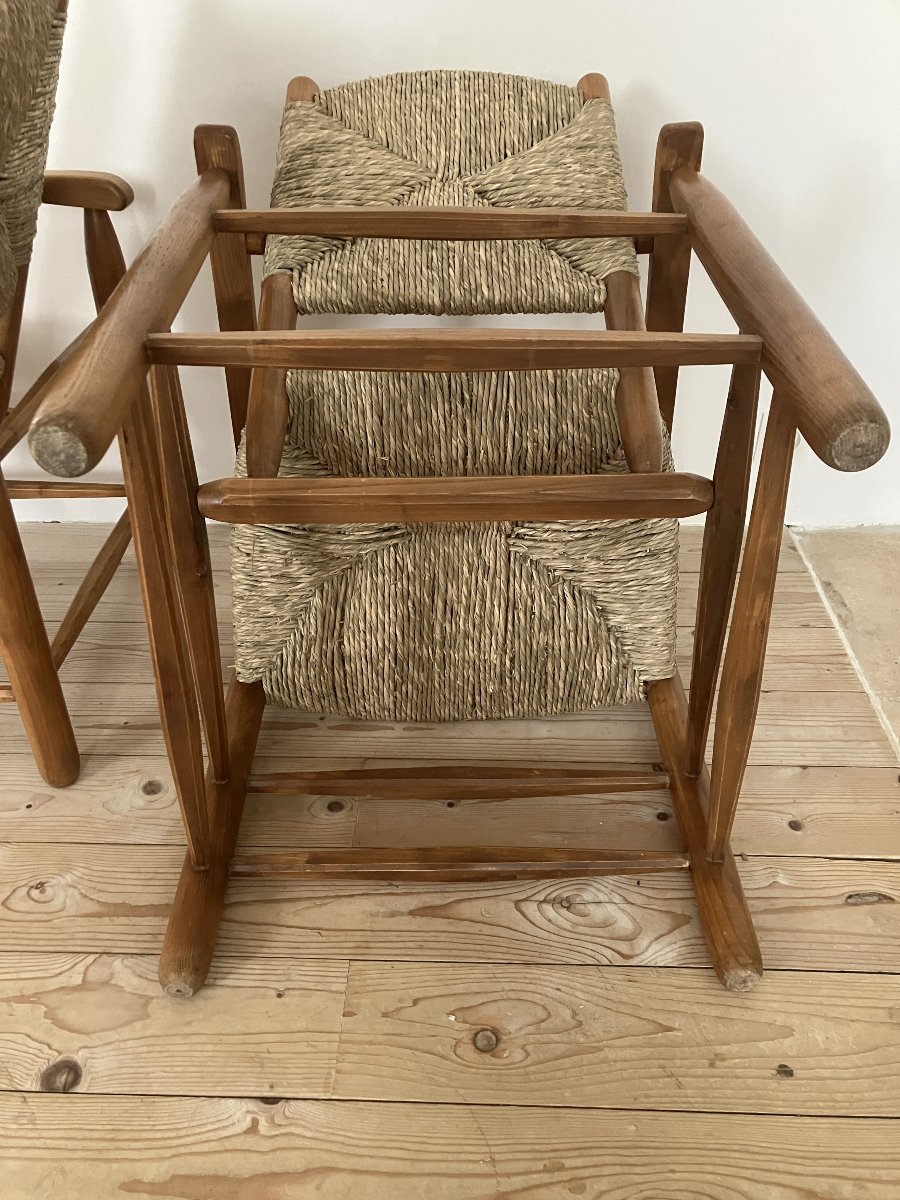 Pair Of Armchairs By Charlotte Perriand Model -photo-2