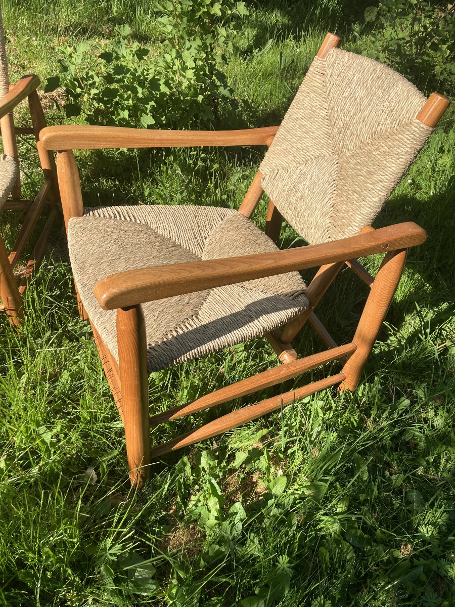 Pair Of Armchairs By Charlotte Perriand Model -photo-6