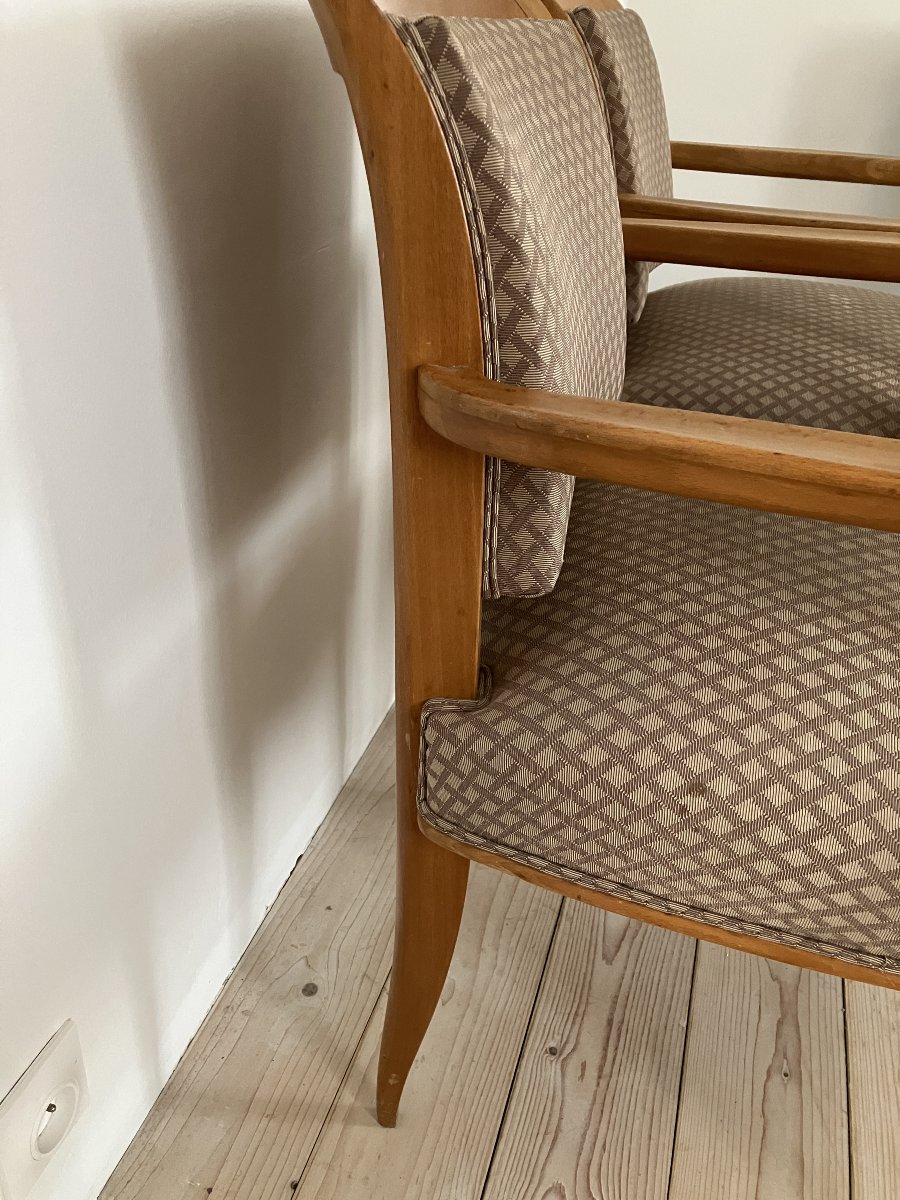 paire de fauteuils de Alfred Porteneuve en hêtre des années 1940-1950-photo-3